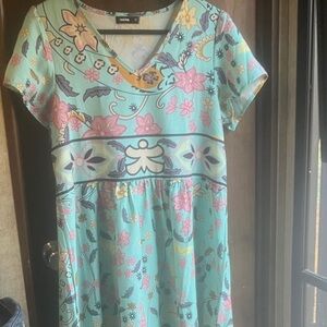 Boho Chic Floral Midi Dress - Multicolor